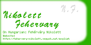 nikolett fehervary business card